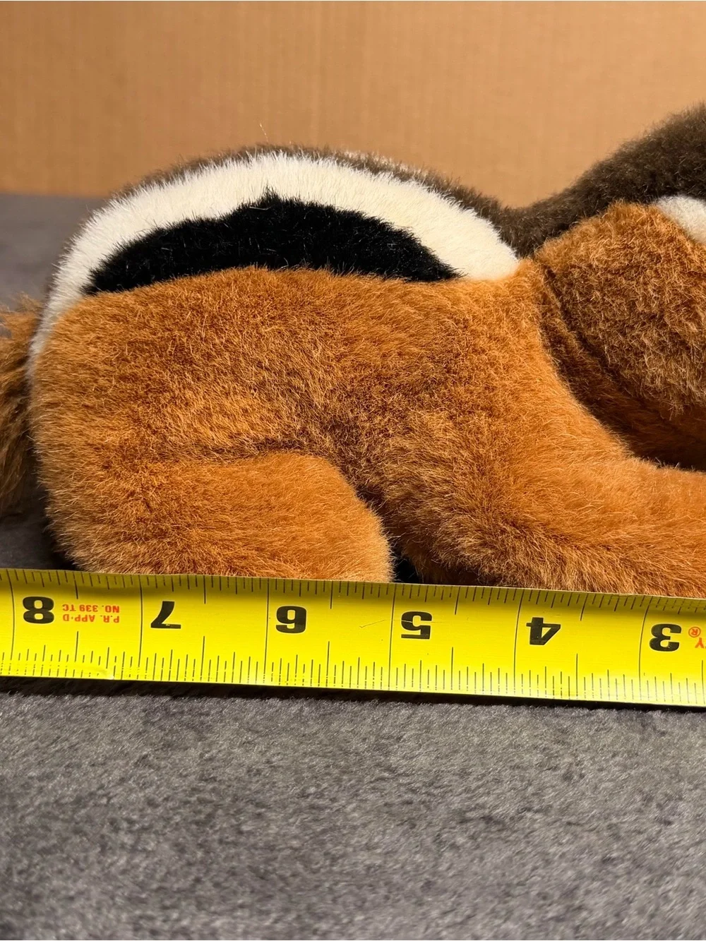 Plush Chipmunk Small Pet Toy in Brown, White & Black